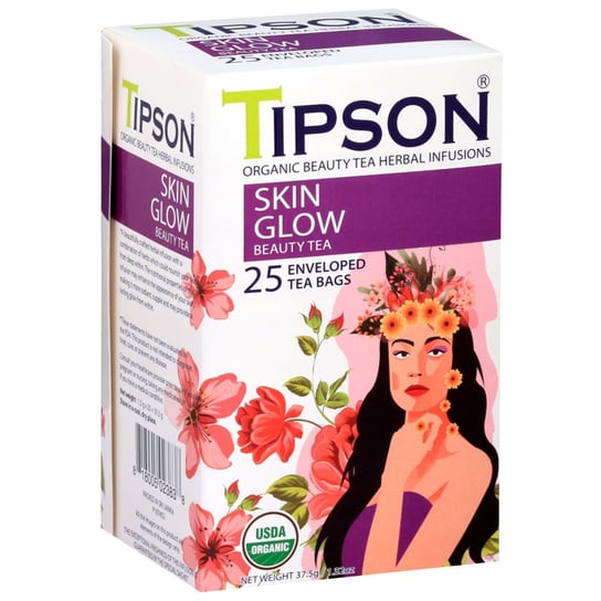 Tipson Organic Beauty SKIN GLOW zielona herbata w saszetkach 25 x 1,5 g x1 Tipson