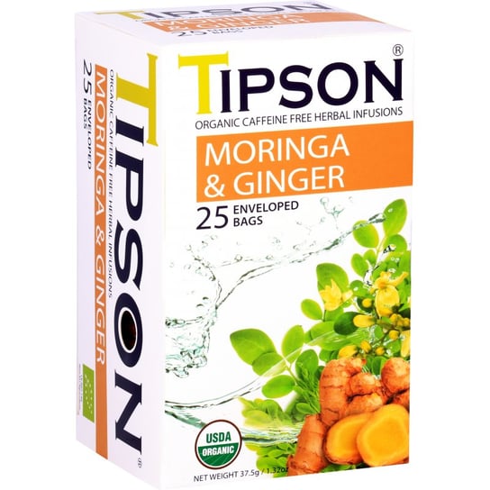 Tipson Organic Moringa & Ginger Herbata Ziołowa Imbir Saszetki - 25 X 1,5 G Inna marka