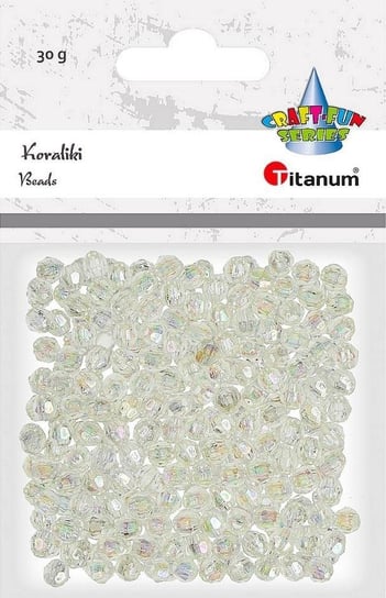 Titanium, koraliki plastikowe fasetowane, białe, 30 g TITANIUM