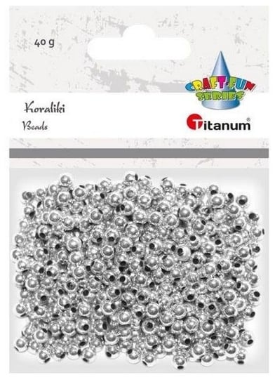 Titanium, koraliki plastikowe, srebrne, 40 g TITANIUM