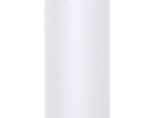 Tiul gładki, biały, 0,08 x 20 m PartyDeco