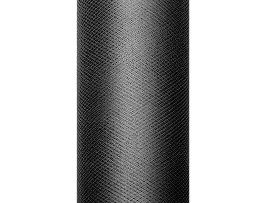 Tiul gładki, czarny, 0,30 x 9 m PartyDeco