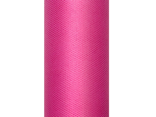 Tiul gładki, różowy, 0,08 x 20 m PartyDeco