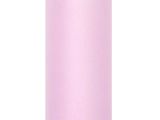 Tiul gładki, różowy jasny pastel, 0,30 x 9 m PartyDeco