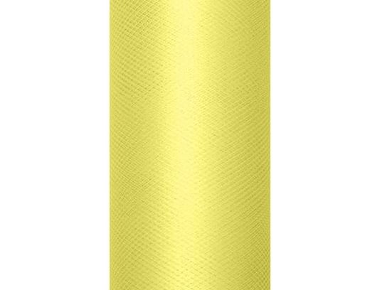 Tiul gładki, żółty, 0,08 x 20 m PartyDeco