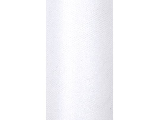 Tiul z brokatem, biały, 15 cm x 9 m Party Deco