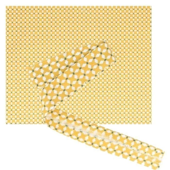 Tkanina 55 x 45 cm i skos szycia 3 m x 2 cm - Żółte krzyżyki Youdoit
