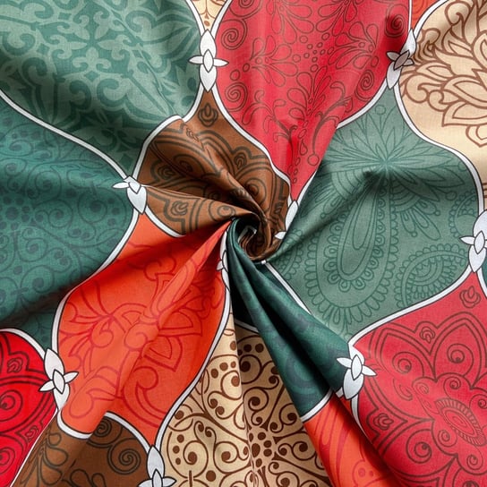 Tkanina bawełniana wzór marokański bączki kolorowe ANTEX