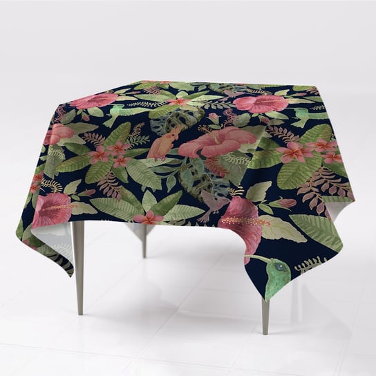 Tkanina obrus na stół kolory Papuga w dżungli eco, Fabricsy, 150x150 cm Fabricsy