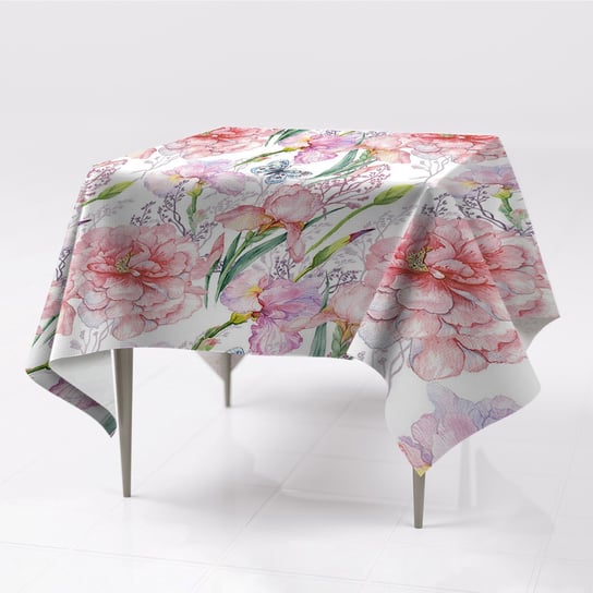 Tkanina obrus na stół Kwiaty Piwonie do domu wzory, Fabricsy, 150x150 cm Fabricsy