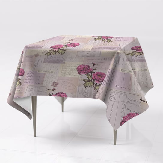 Tkanina obrusy na stół Papier i peonie dekoracja, Fabricsy, 150x150 cm Fabricsy