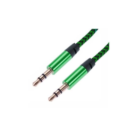 Tkany kabel pomocniczy o długości 1 m i średnicy 3,5 mm — zielony Inna marka