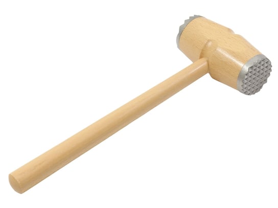 TŁUCZEK DO MIĘSA dwustronny drewniany 30cm jasny brąz Z PŁASKIMI BOKAMI PEEWIT
