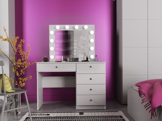 Toaletka kosmetyczna z uchwytami glamour Cristal 12 LED Meblowa 1