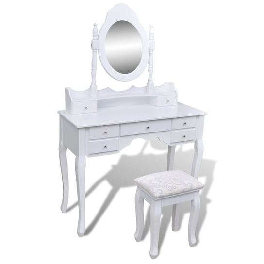 Toaletka vidaXL z lustrem i stolikiem, 7 szuflad, 93x39x74,5cm vidaXL