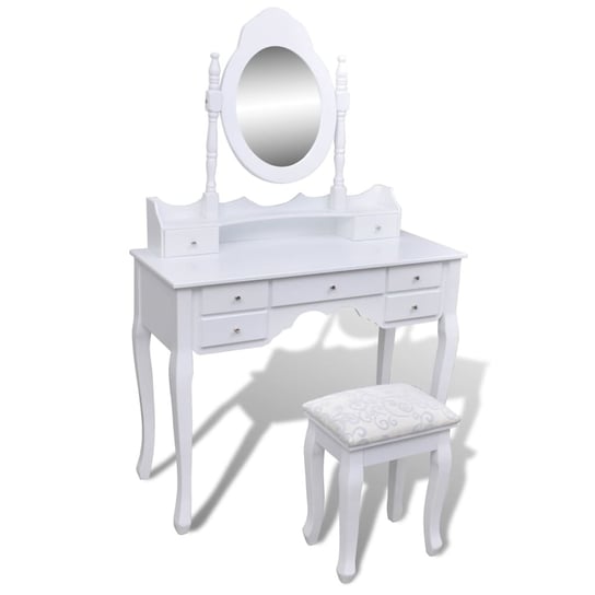 Toaletka XXL z lustrem i stołek - drewno sosnowe, Inna marka