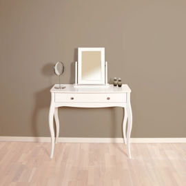 Toaletka z lustrem Baroque, biała, 100x40x80 cm Steens
