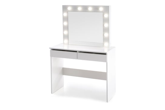 Toaletka z lustrem i oświetleniem biała FABIOSO Konsimo