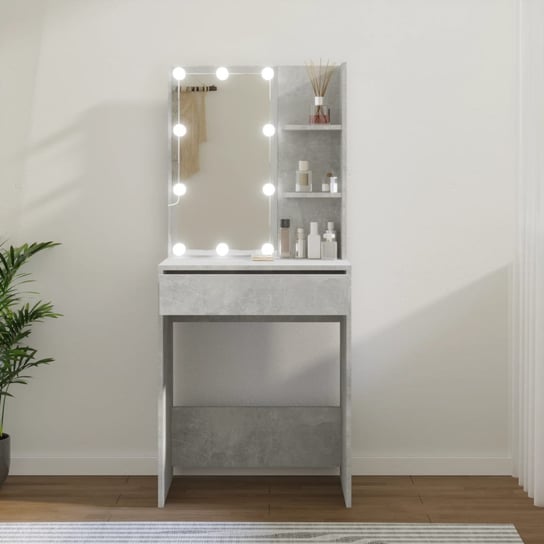 Toaletka z oświetleniem LED, betonowa szarość, 60x40x140 cm vidaXL