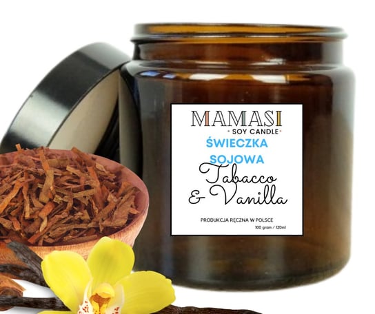 Tobacco & Vanilla 120Ml Świeca , Świeczka Sojowa Zapachowa Mamasi Candle