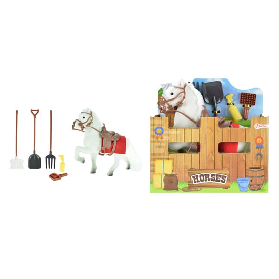 Toi Toys, figurka Koń z akcesoriami i kartonową zagrodą Symag