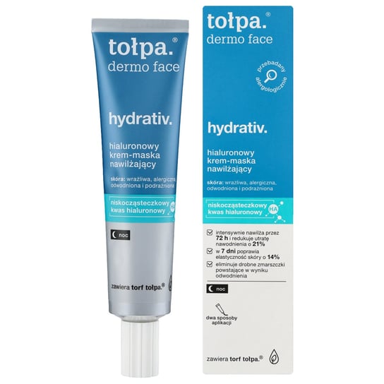 Tołpa, dermo face hydrativ, hialuronowy krem-maska nawilżający na noc, 40 ml Tołpa