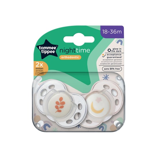 TOMMEE TIPPEE Zestaw 2 smoczków 18-36M NIGHT mix Tommee Tippee