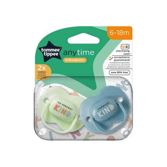 TOMMEE TIPPEE Zestaw 2 smoczków ANYTIME 6-18M mix Tommee Tippee