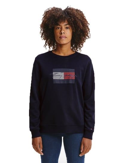 TOMMY  HILFIGER BLUZA DAMSKA REGULAR FLAG C-NK SWEATSHIRT NAVY WW0WW31735 DW5 - Rozmiar: XS Tommy Hilfiger