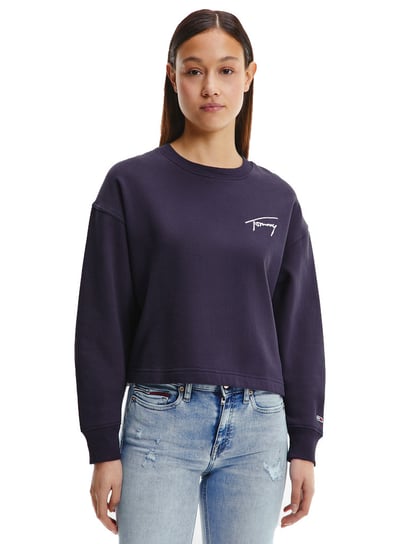 TOMMY HILFIGER BLUZA DAMSKA TJW CROP TOMMY SIGNATURE CREW NAVY DW0DW12041 C87 XS Tommy Hilfiger