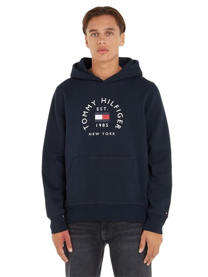 Tommy Hilfiger Bluza Męska Hilfiger Flag Arch Hoody Granatowa Mw0Mw27842 Dw5  M Tommy Hilfiger