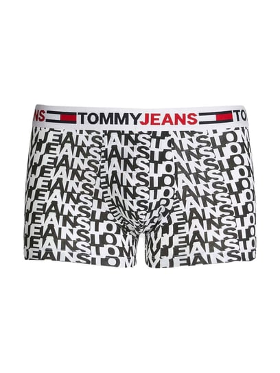 Tommy Hilfiger Bokserki Męskie 1P Trunk Print Biało-Czarne Um0Um02405 0F8  L Tommy Hilfiger