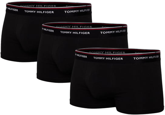 TOMMY  HILFIGER BOKSERKI MĘSKIE LOW RISE TRUNK 3 PARY BLACK 1U87903841 990 - Rozmiar: S Tommy Hilfiger