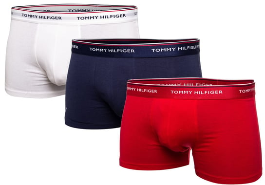 Tommy  Hilfiger Bokserki Męskie Trunk 3 Pary White/Red/Navy 1U87903842 611 S Tommy Hilfiger