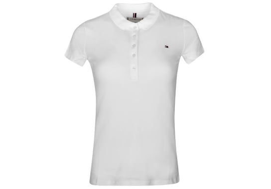 TOMMY  HILFIGER DAMSKA KOSZULKA POLO HERITAGE SHORT SLEEVE SLIM POLO WHITE 1M57636661 100 - Rozmiar: XS Tommy Hilfiger