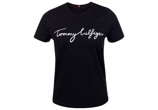 Tommy  Hilfiger Damska Koszulka T-Shirt Heritage Crew Neck Graphic Tee Black Ww0Ww24967 017 L Tommy Hilfiger