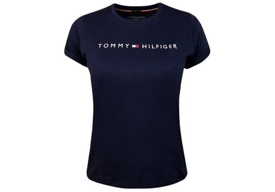 Tommy  Hilfiger Damska Koszulka T-Shirt Rn Tee Ss Logo Navy Uw0Uw01618 416 M Tommy Hilfiger