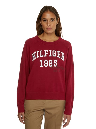 Tommy Hilfiger Damski Sweter Heritage Varsity C-Nk Sweater Claret Ww0Ww36700 Xjs S Tommy Hilfiger
