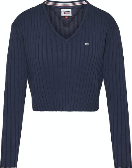 Tommy Hilfiger Damski Sweter Tjw Reg Rib Vneck Sweater Navy Dw0Dw14253 C87 S Tommy Hilfiger