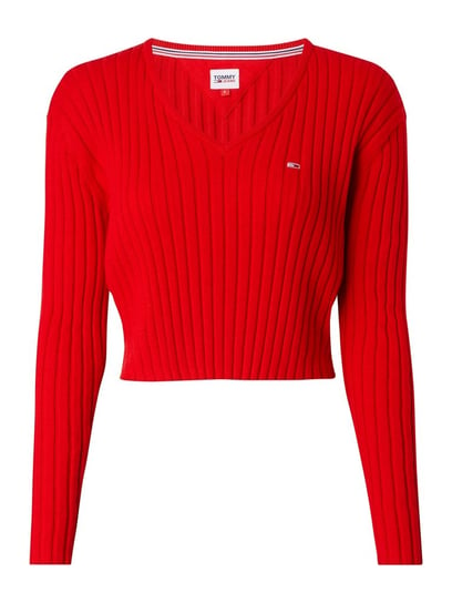 Tommy Hilfiger Damski Sweter Tjw Reg Rib Vneck Sweater Red Dw0Dw14253 Xnl S Tommy Hilfiger