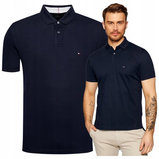 TOMMY HILFIGER granatowa polowka meska koszulka polo meska PREMIUM TOMMY HILFIGER granatowa polowka meska koszulka polo meska PREMIUM r.XXL Tommy Hilfiger