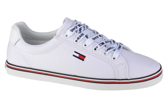 Tommy Hilfiger Jeans Wm Mono Sneaker  EN0EN00786-YBS, Damskie, trampki, Biały Tommy Hilfiger