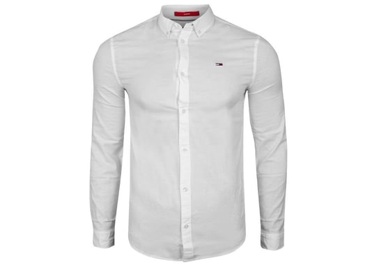 TOMMY  HILFIGER KOSZULA MĘSKA TJM SLIM STRETCH OXFORD SHIRT WHITE DM0DM09594 YBR - Rozmiar: L Tommy Hilfiger