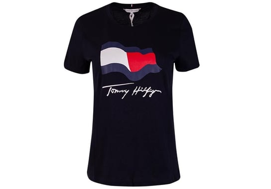 TOMMY  HILFIGER KOSZULKA DAMSKA T-SHIRT ABO REGULAR MOTION FLAG TEE NAVY WW0WW33103 DW5 - Rozmiar: S Tommy Hilfiger