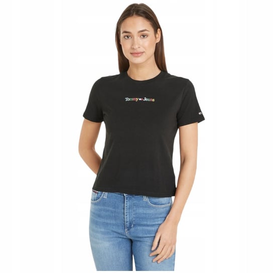 TOMMY HILFIGER KOSZULKA DAMSKA T-SHIRT CZARNA r.S Tommy Hilfiger