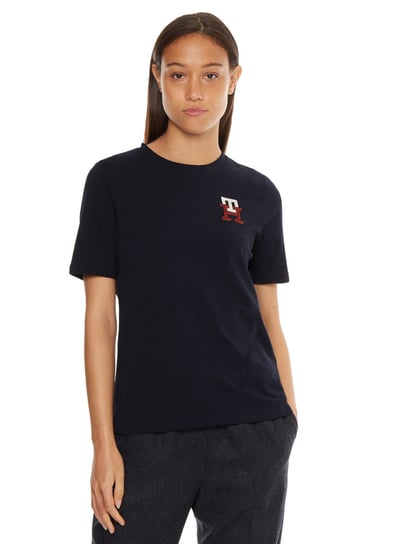 Tommy Hilfiger Koszulka Damska T-Shirt Reg Monogram Emb C-Nk Ss Navy Ww0Ww37433 Dw5 Xs Tommy Hilfiger