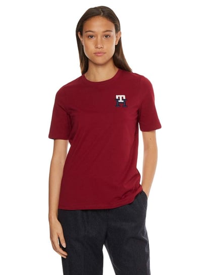 Tommy Hilfiger Koszulka Damska T-Shirt Reg Monogram Emb C-Nk Ss Red Ww0Ww37433 Xjs Xs Tommy Hilfiger