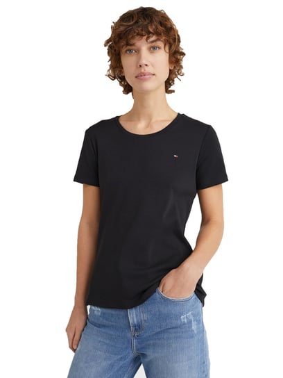 TOMMY HILFIGER KOSZULKA DAMSKA T-SHIRT SLIM ROUND-NK TOP SS BLACK WW0WW27945 BDS S Tommy Hilfiger