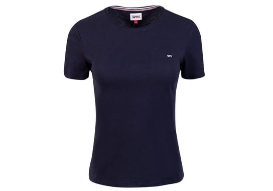 TOMMY  HILFIGER KOSZULKA DAMSKA T-SHIRT TJW SLIM JERSEY C NECK NAVY DW0DW09194 C87 - Rozmiar: XXS Tommy Hilfiger