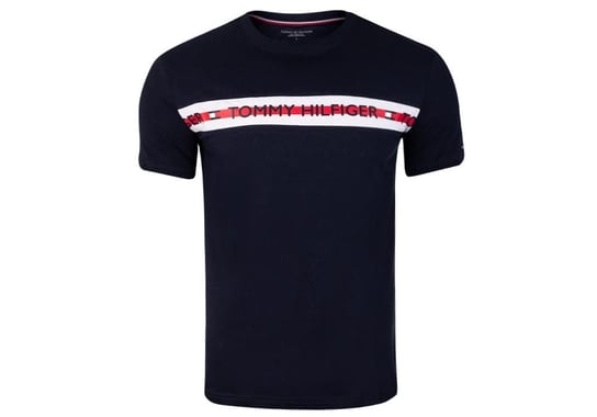 TOMMY  HILFIGER KOSZULKA MĘSKA T-SHIRT CN SS TEE LOGO NAVY UM0UM01915 DW5 - Rozmiar: S Tommy Hilfiger